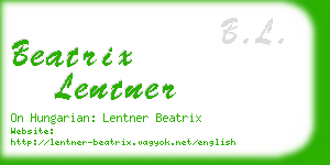 beatrix lentner business card